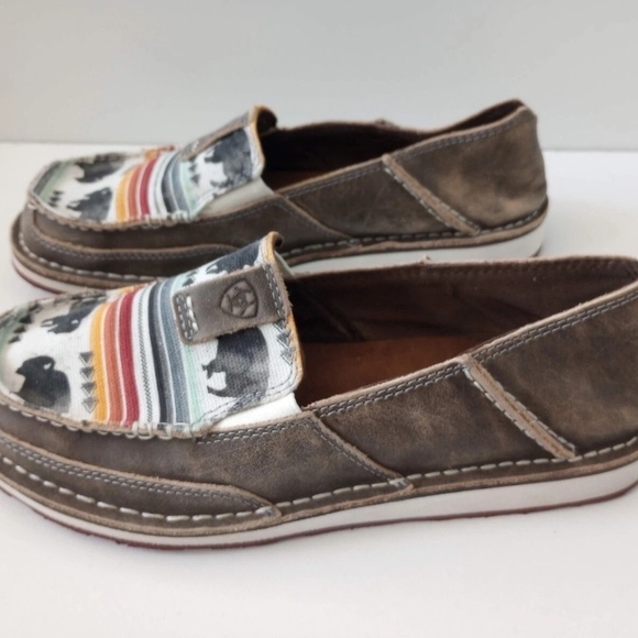 Ariat Women's Cruiser Slip On Buffalo Print Leather Loafer Shoe Comfort Casual - Picture 2 of 7